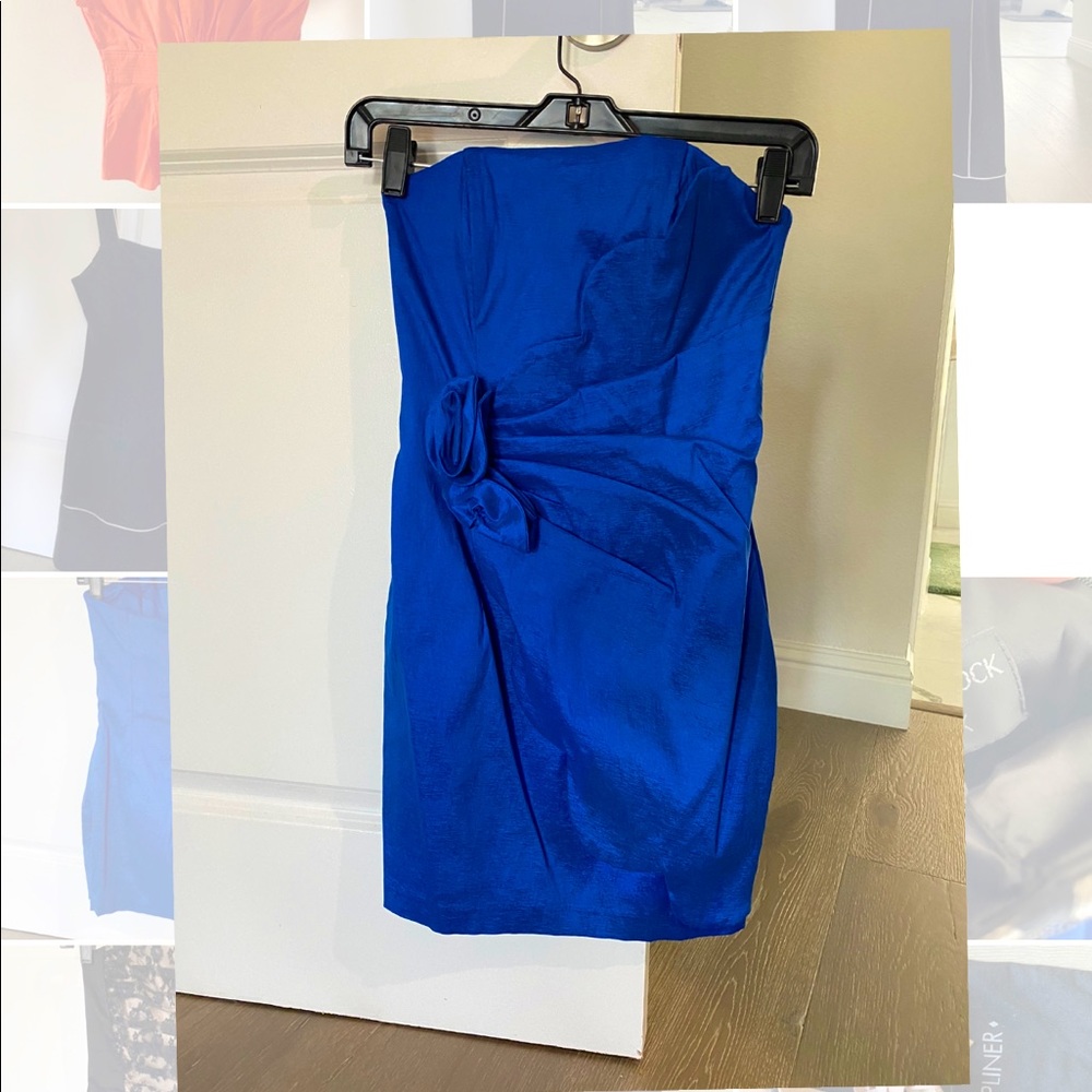 Cobalt blue satin short dress